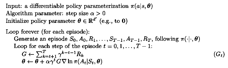 REINFORCE: Monte-Carlo Policy-Gradient Control