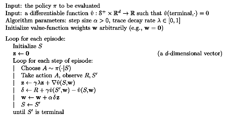 Semi-gradient TD(λ)