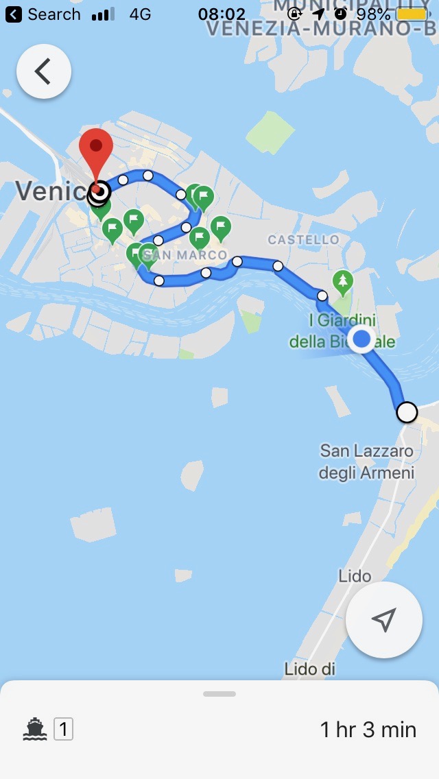 到了离开的时候了，下着雨，从我住的地方lido岛开始，坐1路船，穿过大运河去火车站，让我最后再看一次威尼斯