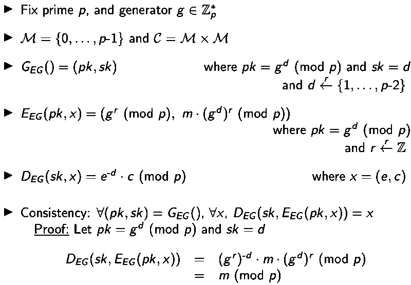 Elgamal encryption and decryption