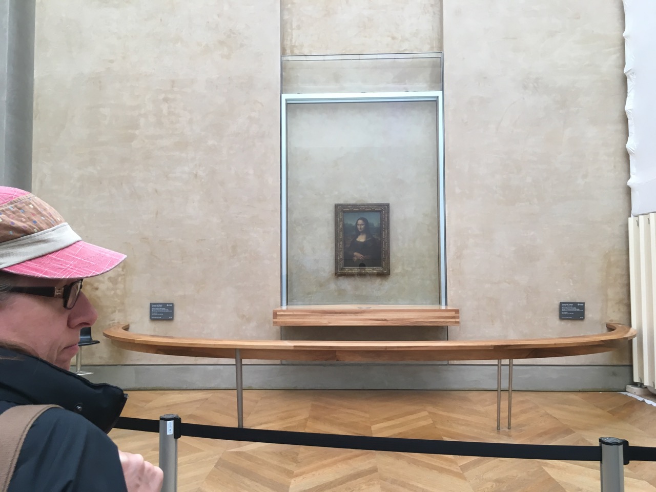 蒙娜丽莎的微笑(Mona Lisa)，很小，隔得很远